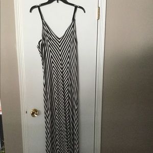Black and white stripped maxi dress.